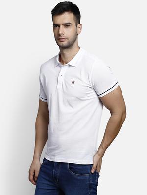 white solid polo t-shirt - 17641700 - Standard Image - 2