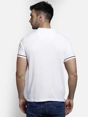 white solid polo t-shirt - 17641700 - Standard Image - 3