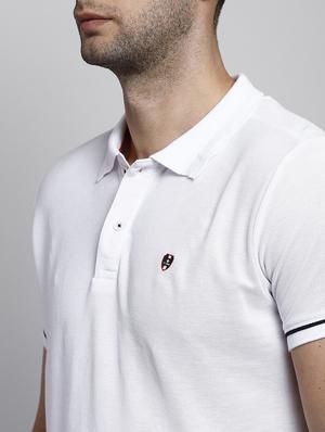 white solid polo t-shirt - 17641700 - Standard Image - 5
