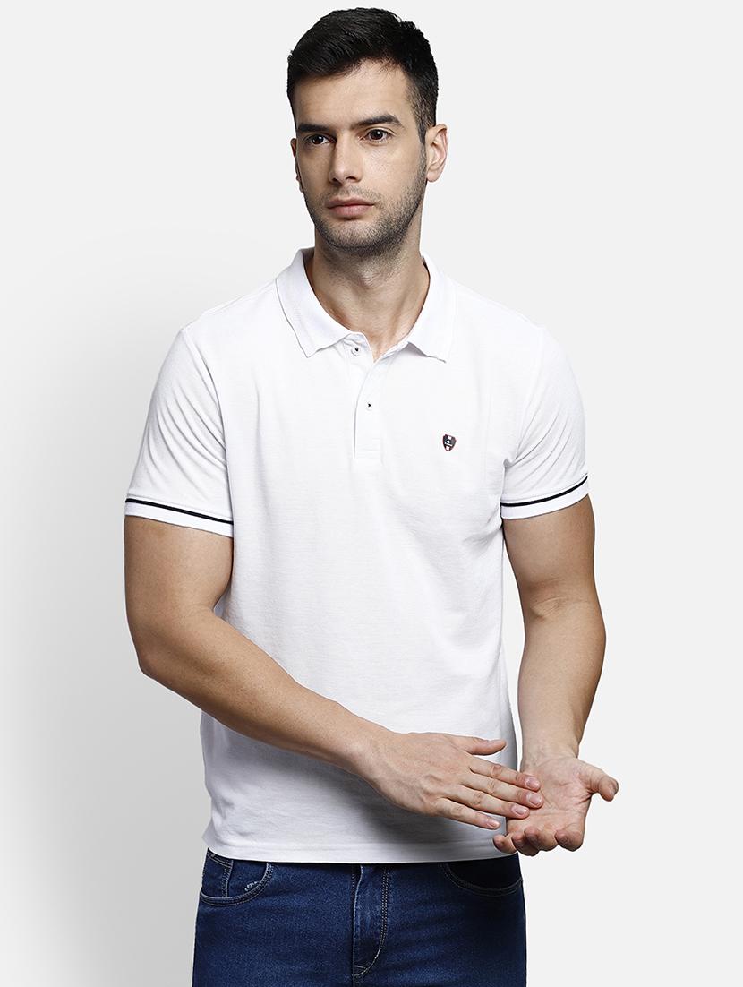 white solid polo t-shirt - 17641700 - Zoom Image - 1