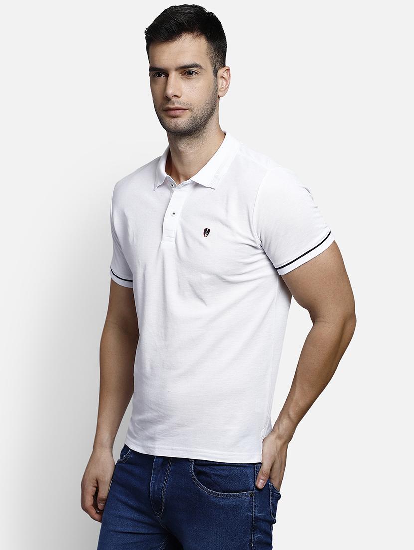 white solid polo t-shirt - 17641700 - Zoom Image - 2