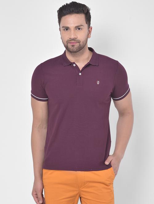purple solid polo t-shirt - 17641701 - Standard Image - 1