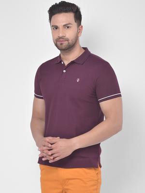 purple solid polo t-shirt - 17641701 - Standard Image - 2