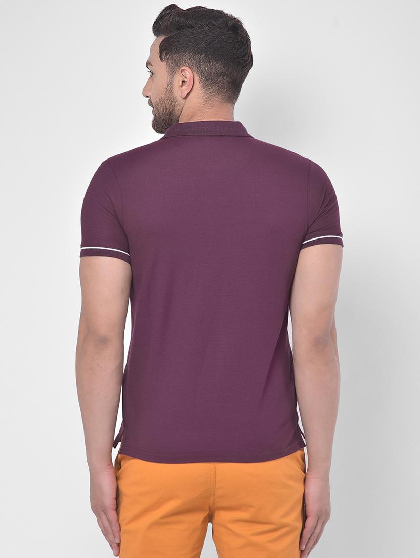 purple solid polo t-shirt - 17641701 - Zoom Image - 3