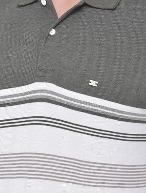 olive green striped polo t-shirt - 17641711 - Standard Image - 5