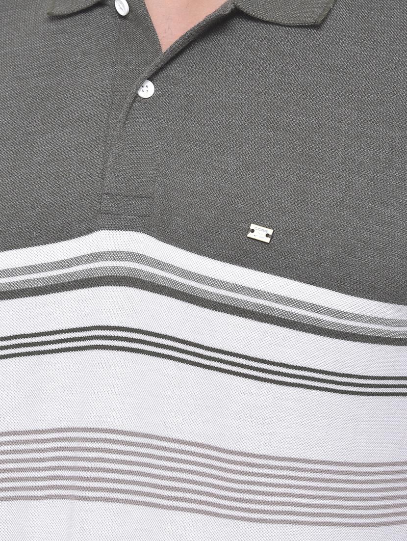 olive green striped polo t-shirt - 17641711 - Zoom Image - 5