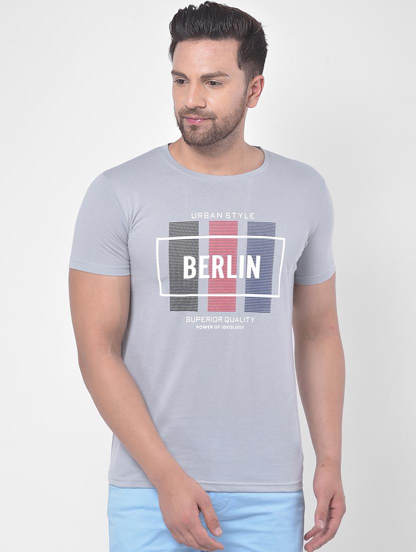 grey printed t-shirt - 17641712 - Zoom Image - 1