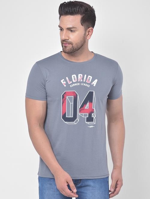 grey printed t-shirt - 17641713 - Standard Image - 1