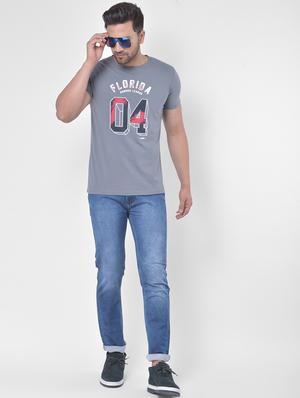 grey printed t-shirt - 17641713 - Standard Image - 4