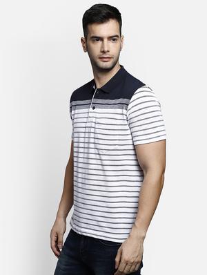 white striped polo t-shirt - 17641722 - Standard Image - 2