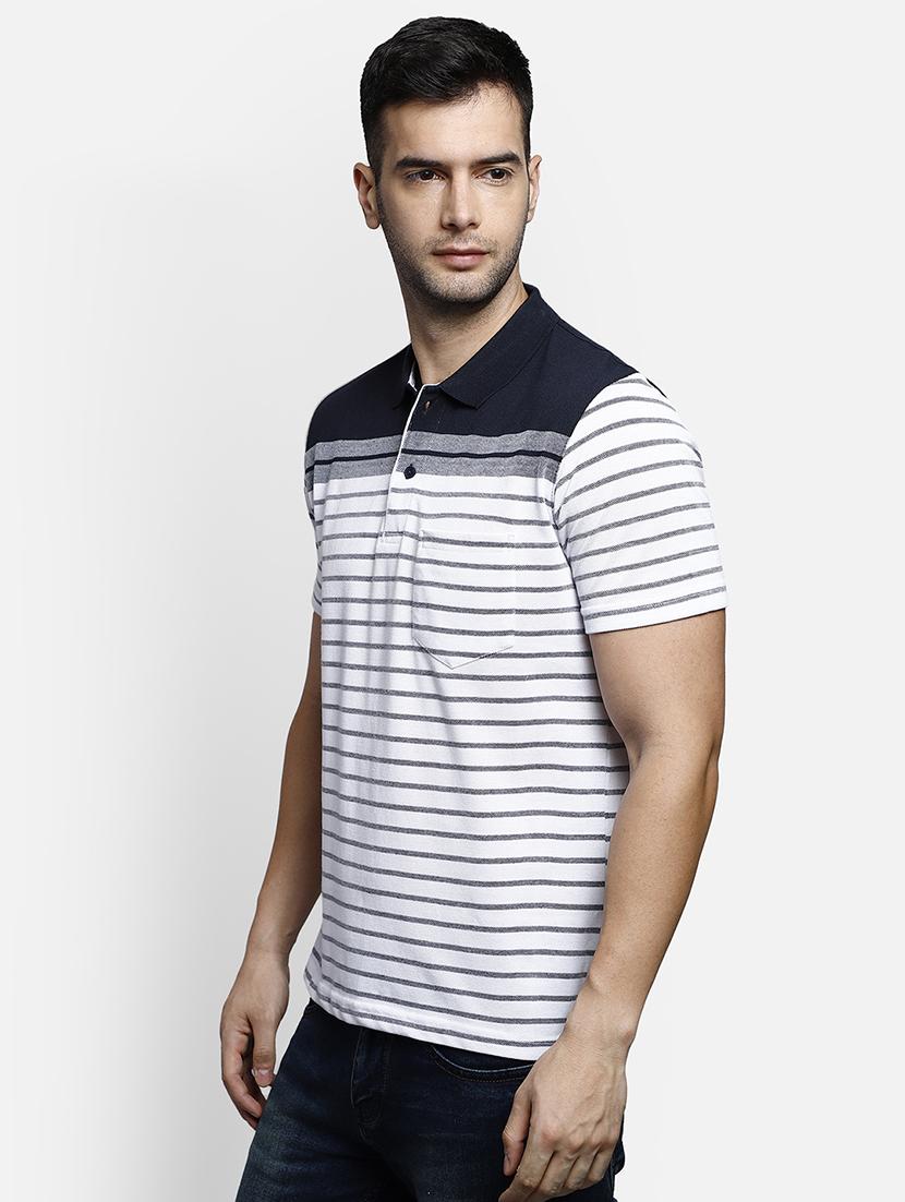white striped polo t-shirt - 17641722 - Zoom Image - 2