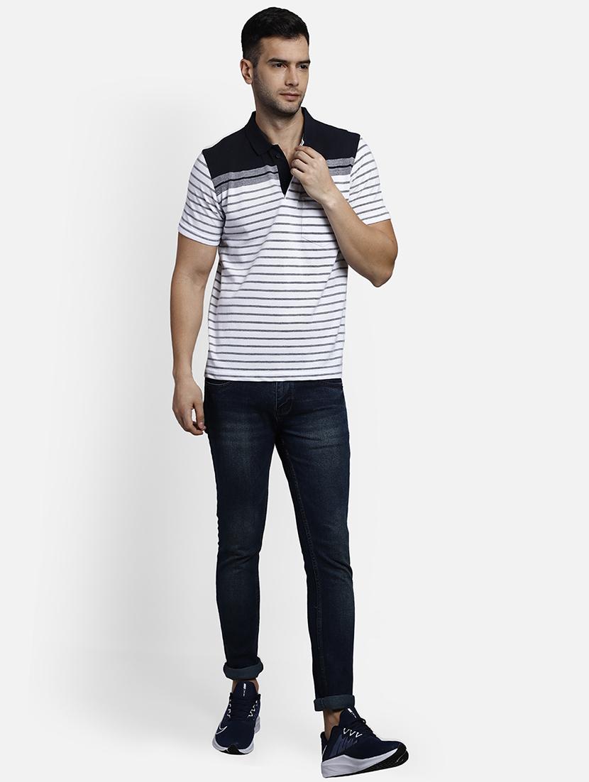 white striped polo t-shirt - 17641722 - Zoom Image - 4