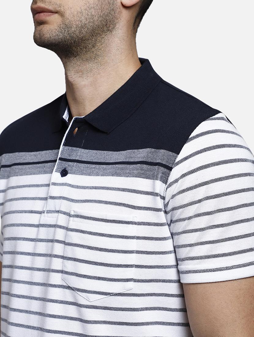 white striped polo t-shirt - 17641722 - Zoom Image - 5