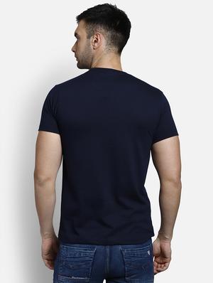 navy blue printed t-shirt - 17641744 - Standard Image - 3
