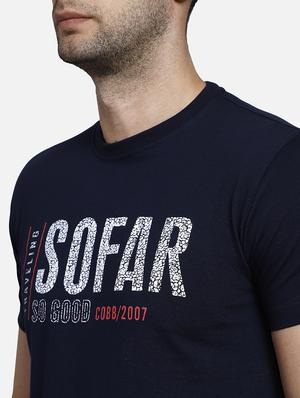 navy blue printed t-shirt - 17641744 - Standard Image - 5