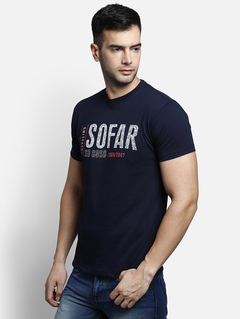 navy blue printed t-shirt - 17641744 - Zoom Image - 2