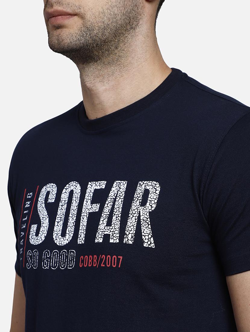 navy blue printed t-shirt - 17641744 - Zoom Image - 5