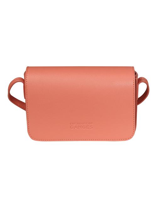 peach colored leatherette (pu) regular sling bag - 17641926 - Standard Image - 1