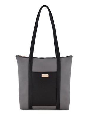 grey leatherette (pu) combo handbag - 17642014 - Standard Image - 2