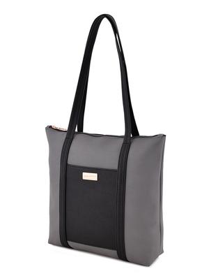 grey leatherette (pu) combo handbag - 17642014 - Standard Image - 5