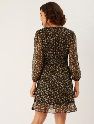 v-neck floral a-line dress - 17642068 - Standard Image - 4