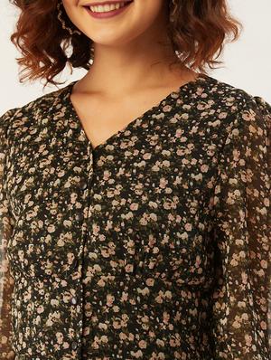 v-neck floral a-line dress - 17642068 - Standard Image - 7