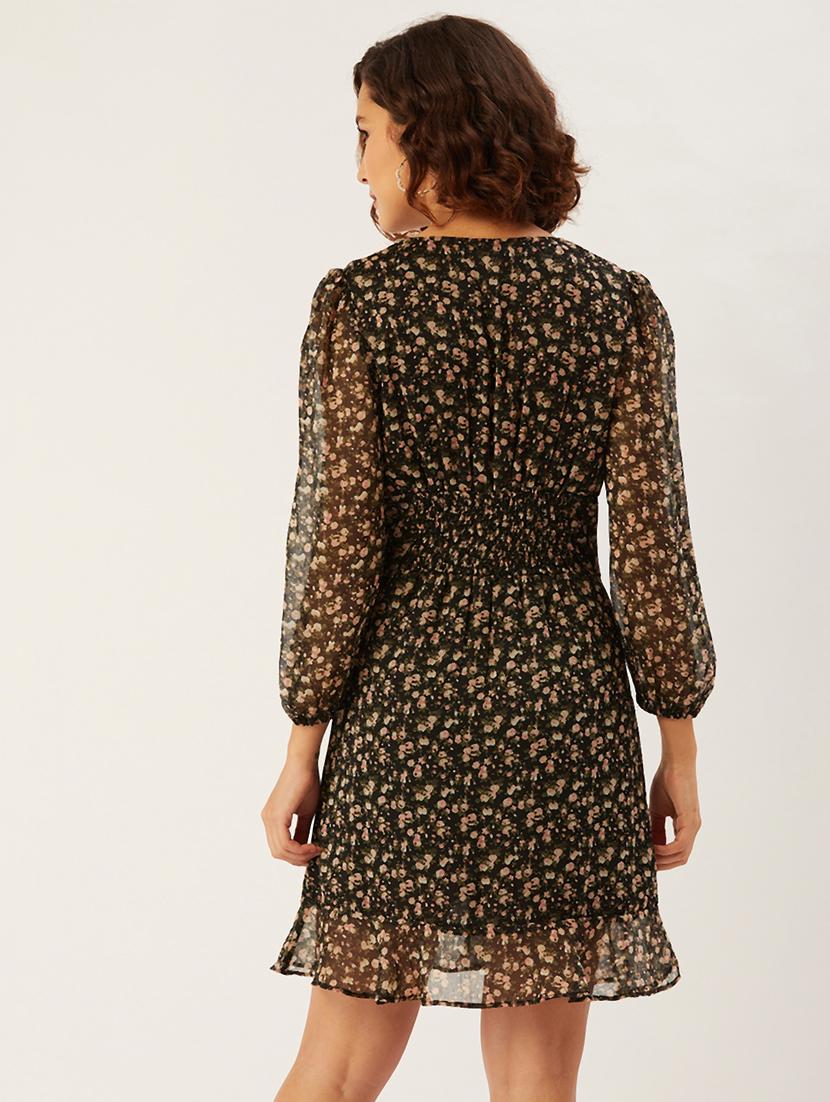 v-neck floral a-line dress - 17642068 - Zoom Image - 4
