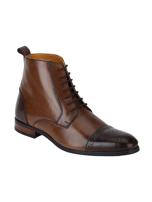 brown leather lace up boots - 17642172 - Standard Image - 1