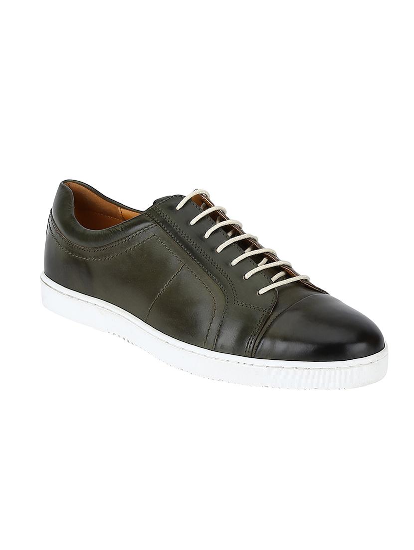 brown leather lace up sneakers - 17642197 - Zoom Image - 1