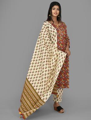red cotton suit set - 17642262 - Standard Image - 4