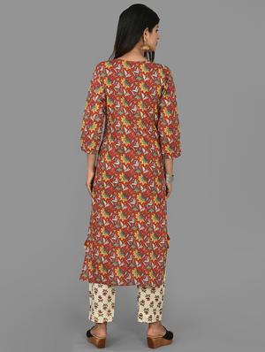 red cotton suit set - 17642262 - Standard Image - 5