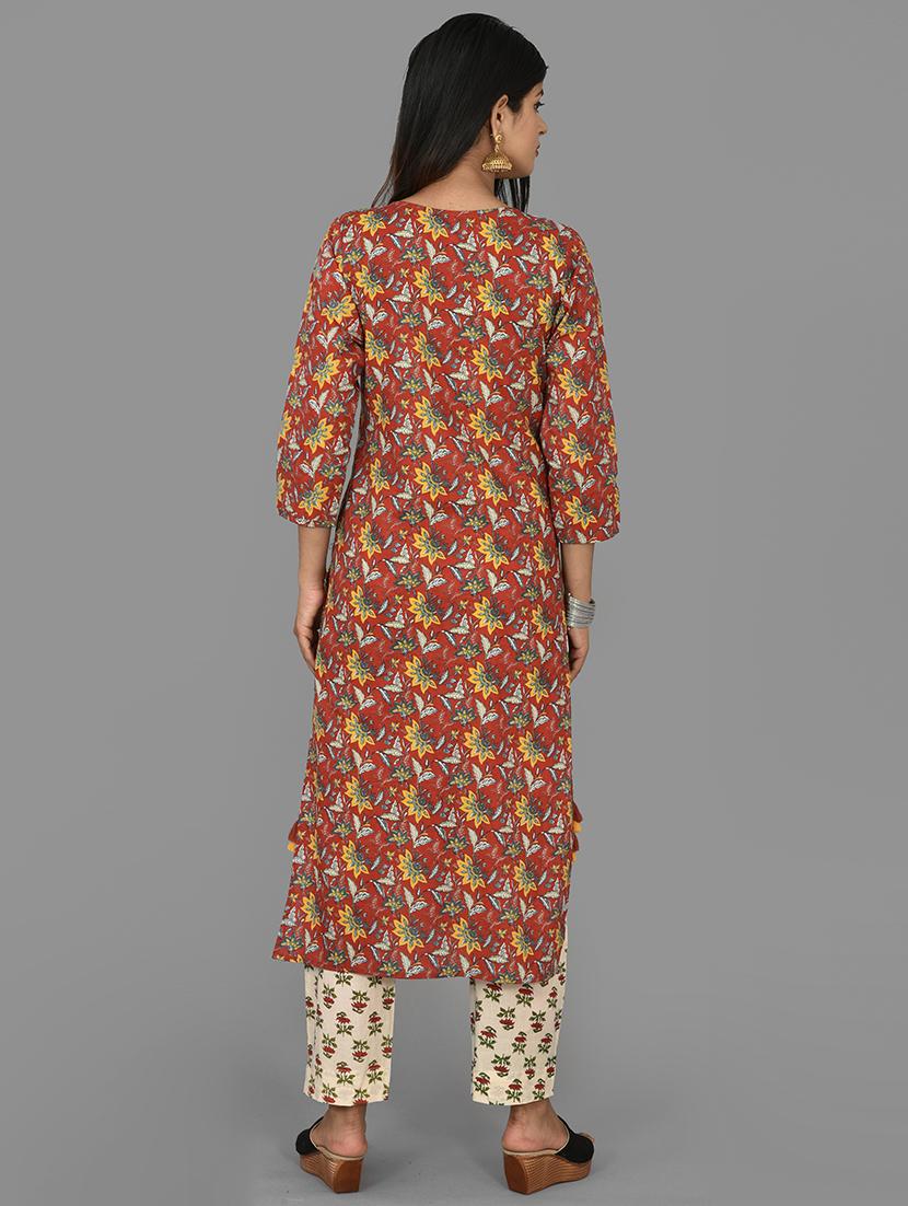 red cotton suit set - 17642262 - Zoom Image - 5
