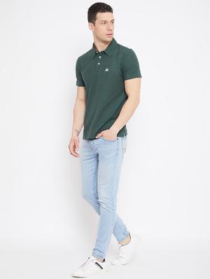 green solid polo t-shirt - 17642422 - Standard Image - 4