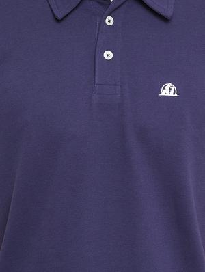 navy blue solid polo t-shirt - 17642423 - Standard Image - 5