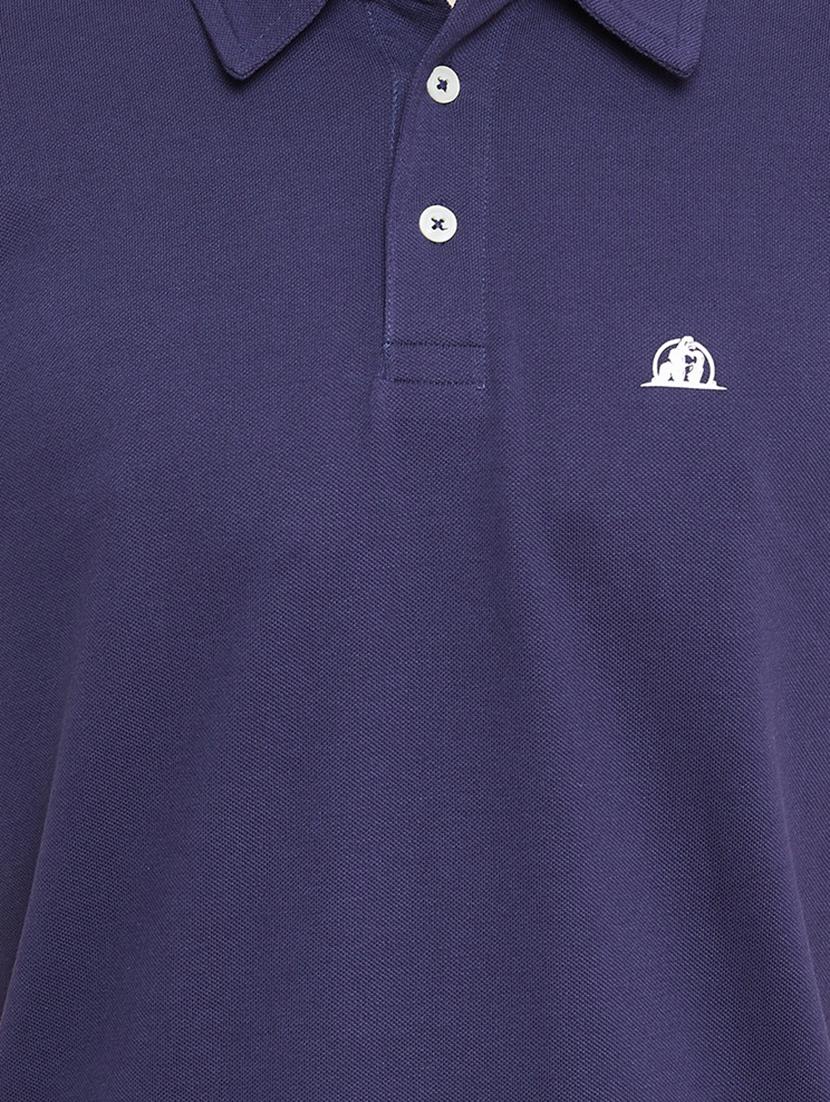 navy blue solid polo t-shirt - 17642423 - Zoom Image - 5