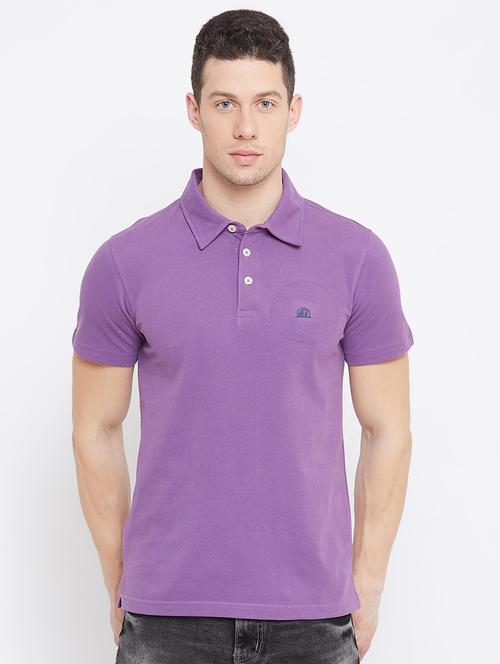 purple solid polo t-shirt - 17642426 - Very Small Image - 1