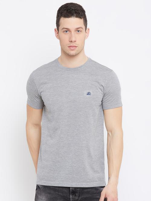 grey jacquard t-shirt - 17642436 - Standard Image - 1