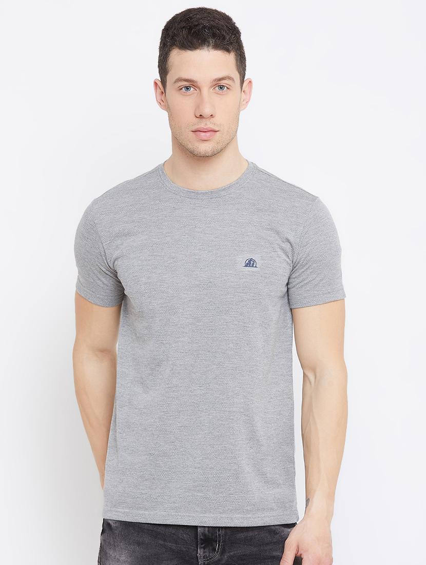 grey jacquard t-shirt - 17642436 - Zoom Image - 1