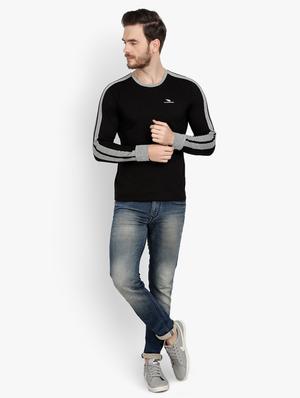 black taped solid t-shirt - 17643217 - Standard Image - 4