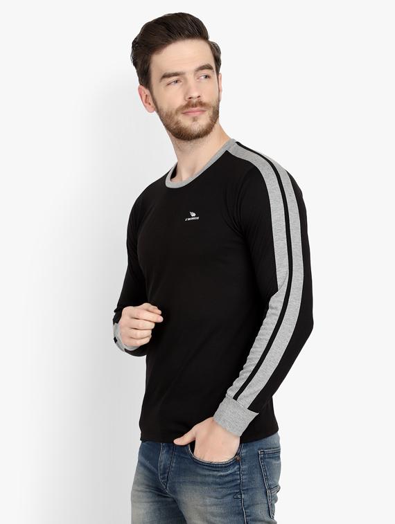 black taped solid t-shirt - 17643217 - Zoom Image - 2