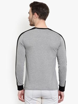 grey taped solid t-shirt - 17643218 - Standard Image - 3
