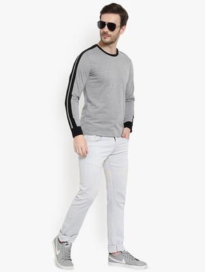 grey taped solid t-shirt - 17643218 - Standard Image - 4