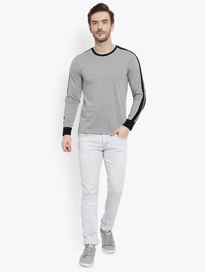 grey taped solid t-shirt - 17643218 - Standard Image - 5