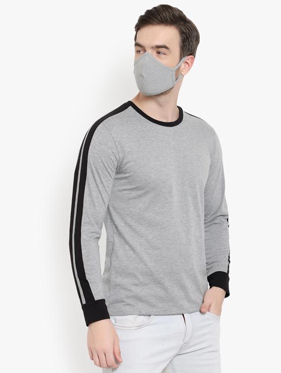 grey taped solid t-shirt - 17643218 - Zoom Image - 2
