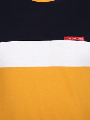 mustard color block cut & sew t-shirt - 17643230 - Standard Image - 5