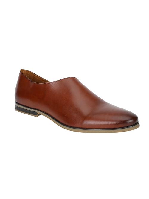 tan leather slip on shoes - 17643259 - Standard Image - 1
