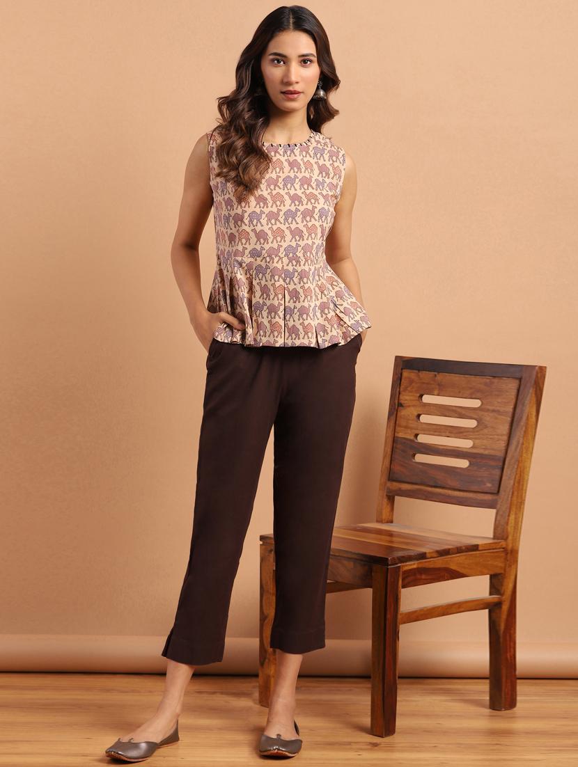 round neck printed top - 17643278 - Zoom Image - 4