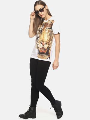 round neck graphic print tee - 17645342 - Standard Image - 4