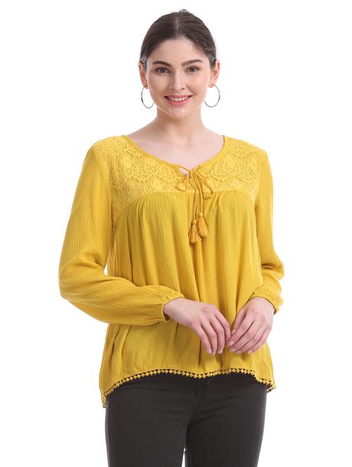 tie up neck lace detail top - 17645348 - Standard Image - 1