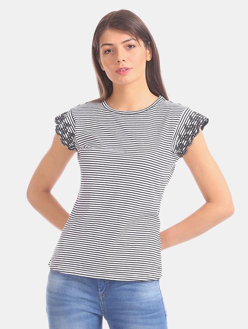 round neck striped top - 17645352 - Very Small Image - 1